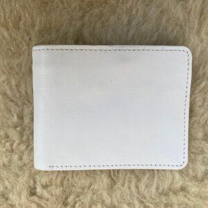 Handmade Unisex White Leather Bifold Wallet | 7 Card Slots | New